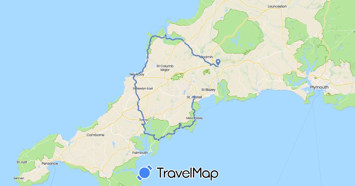 TravelMap itinerary: driving, cycling in United Kingdom (Europe)