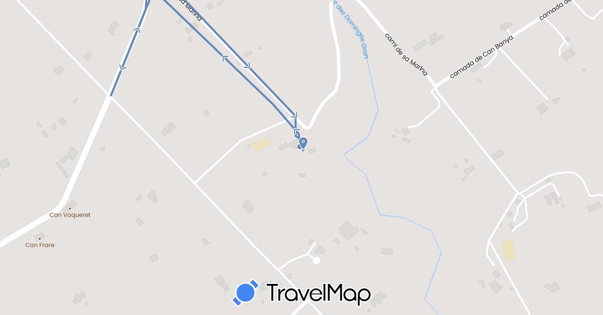 TravelMap itinerary: driving, cycling in Spain (Europe)