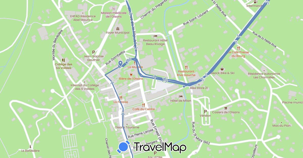 TravelMap itinerary: driving, cycling in France (Europe)